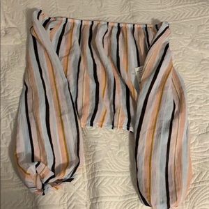 striped off the shoulder top from Ardenes